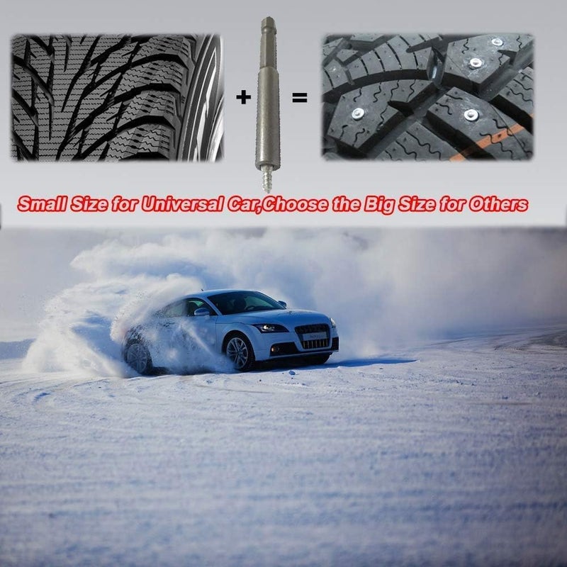 Marrkey 12mm Carbide Screw Tire Studs Snow Spikes Anti-Slip/Anti-ice for Car/Snowmobile/Tractor/ATV/UTV/Motorcycle/Short Lug/Bicycles/Shoes with Installation Tool - Pack of 100 - Image 4